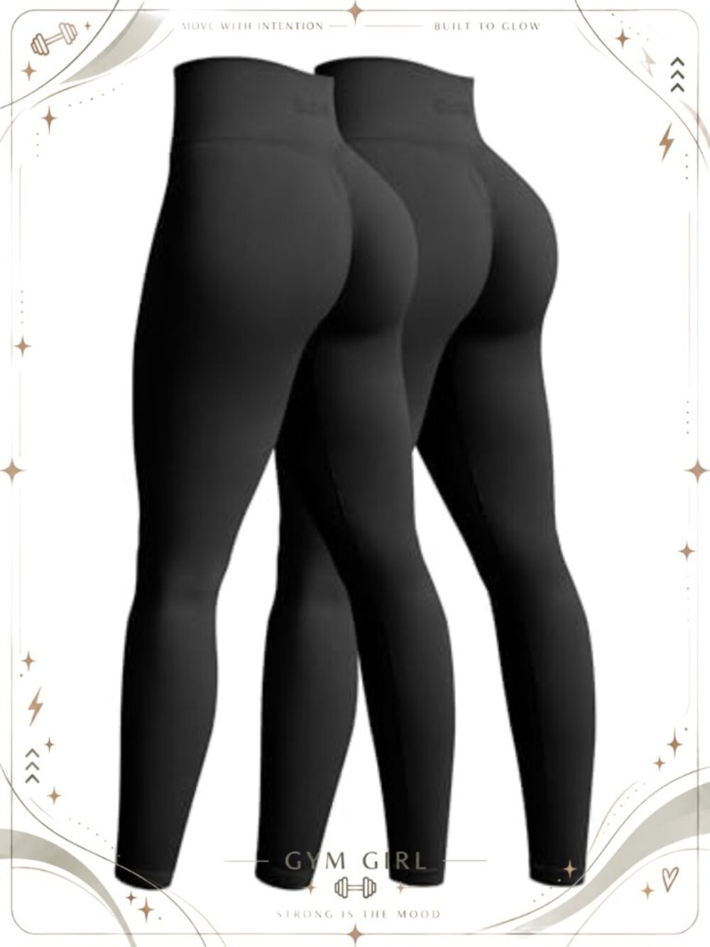 Seamless High Waist Tummy Control Workout Yoga Leggings 2 Piece